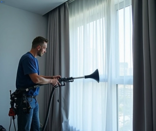 Professional residential curtain cleaning process equipment Matty Curtain Cleaning nundah